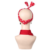 Movie Grease: Rydell High Pink Lady Red Suit Cat Eye Glasses Tie Scarf Socks Earrings 1950's Womens Accessories Props